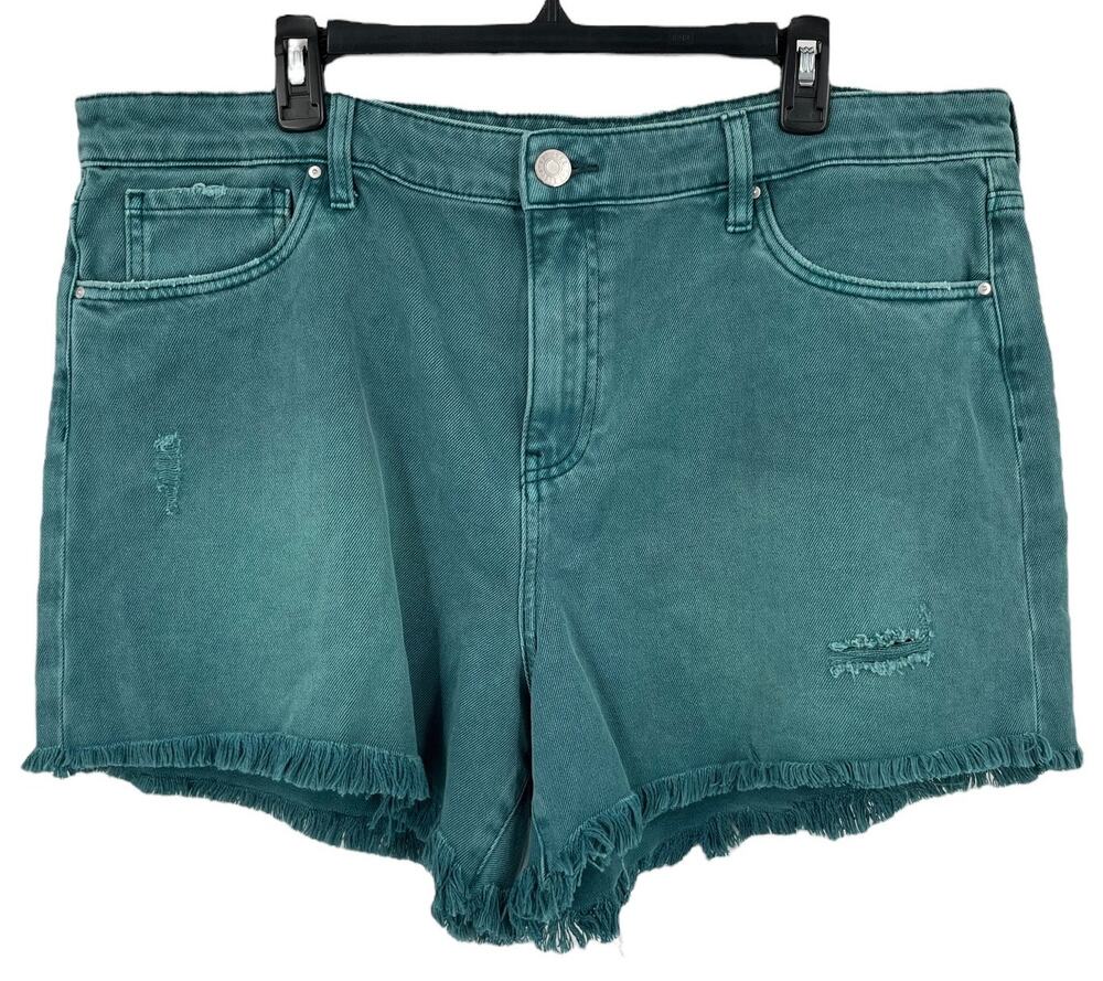 Kut from the Kloth shorts Jane high rise long inseam teal size 18